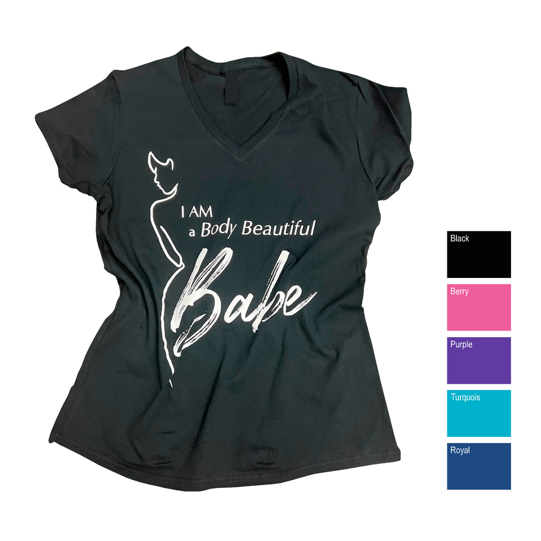 Super Soft Body Beautiful Babe V-Neck Tee
