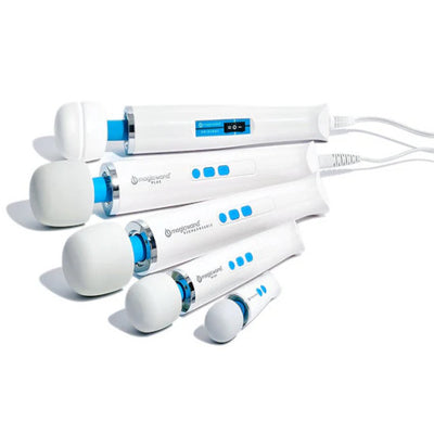Mini wand vibrator for couples and female-led relationships, ideal for teasing, edging, and erotic power exchange.