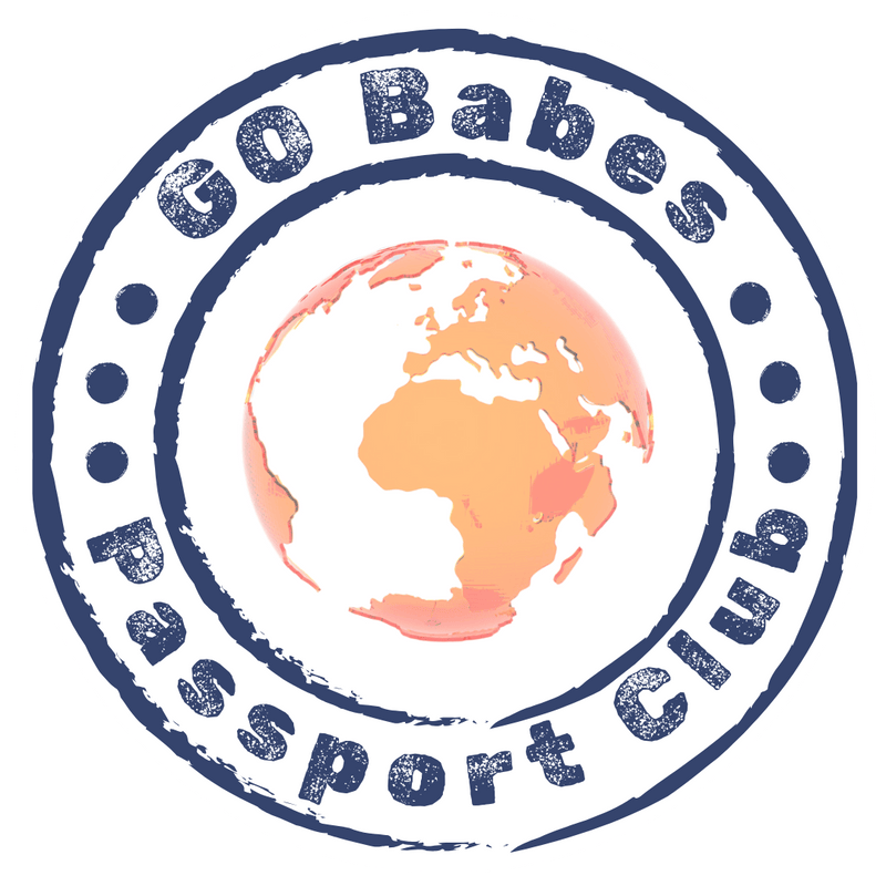 GO Babes Passport Club badge with orange globe
