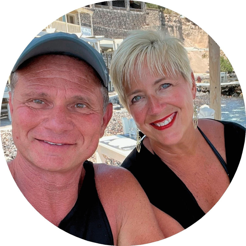 She & We founders Brenda and Michael smiling together, representing connection, devotion, and empowerment behind the Crave brand.